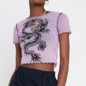Lilac mesh dragon Urban Outfitters UK top